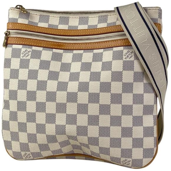 Louis Vuitton Pochette Bosphore Crossbody Shoulder Bag Damier Azur White - Picture 1 of 6